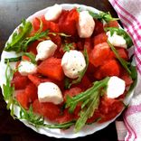 Watermelon Bocconcini Arugula Salad Recipe | Archana's Kitchen